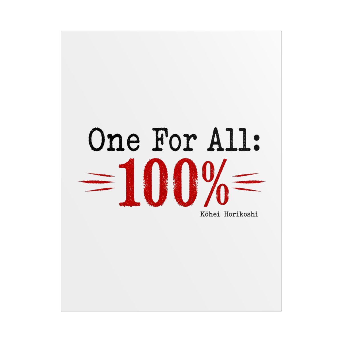 My Hero Academia "One For All: 100%" Poster - alternate angle 1, merchandise