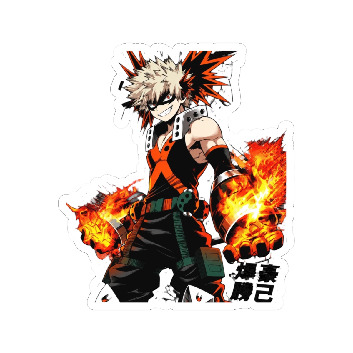 Fire Explosion Teen Hero Manga Panel Sticker | My Hero Academia