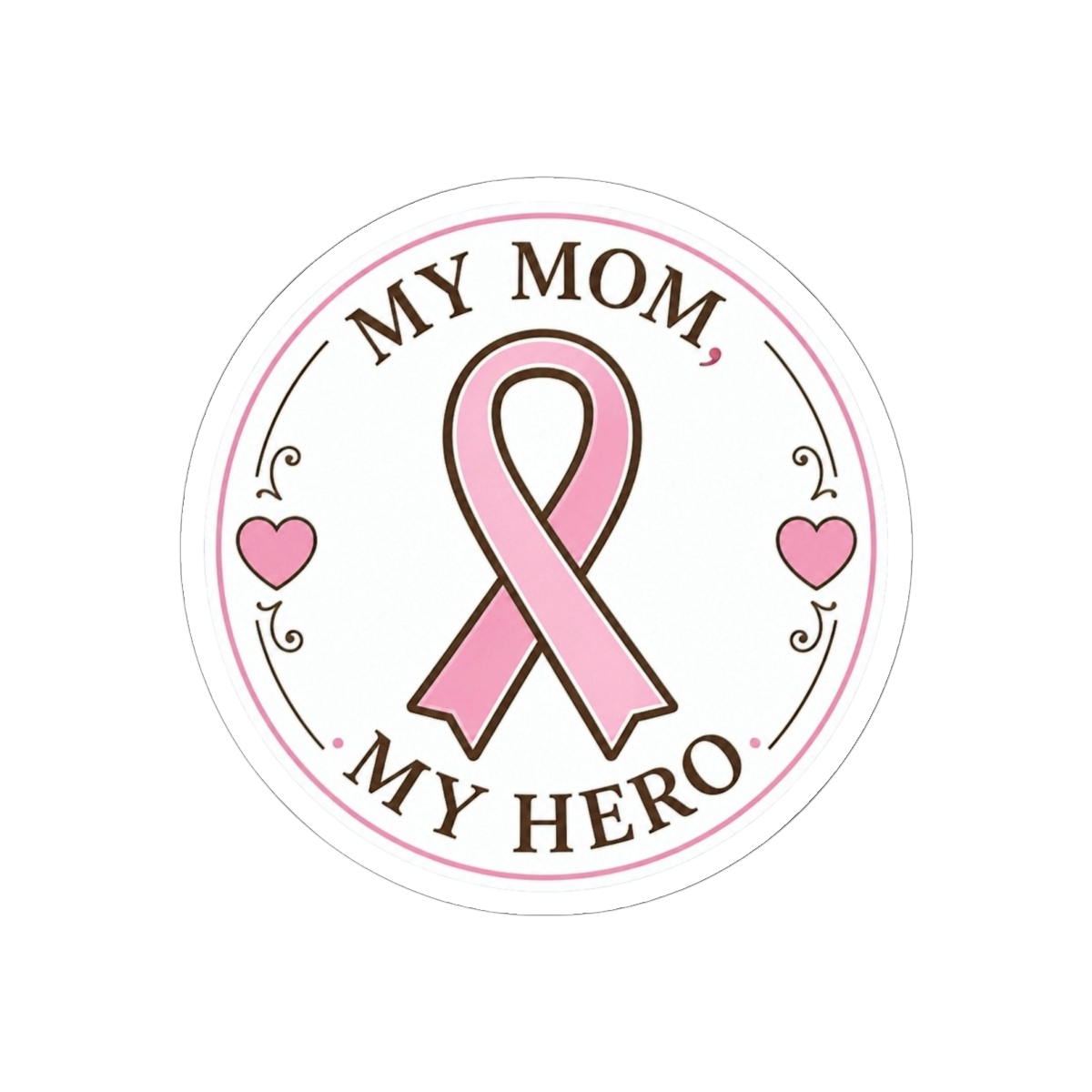 Pink Ribbon Breast Cancer My Mom My Hero Classic Round Sticker | My Hero Academia