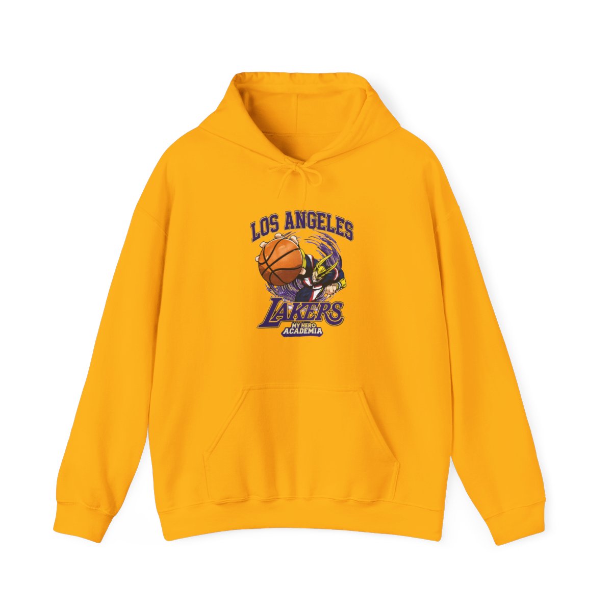 My Hero Academia x Hyperfly x NBA - Los Angeles Lakers All Might Hoodie - alternate angle 2, merchandise